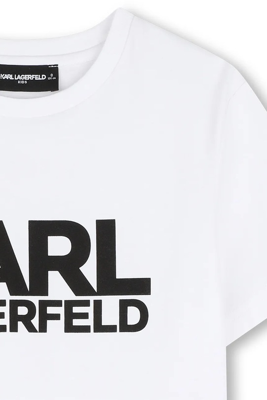 Dječaci Dječja pamučna majica kratkih rukava Karl Lagerfeld Z31098.114.150 bijela