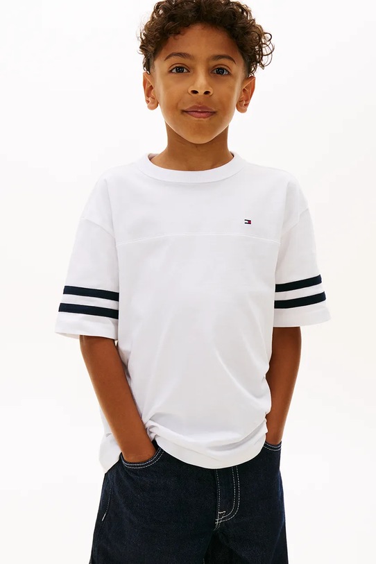 Tommy Hilfiger T-shirt dziecięcy bawełniany biały KB0KB10299.128.176.PPY2