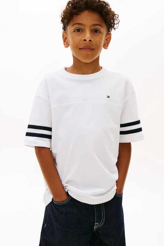 Tommy Hilfiger T-shirt dziecięcy bawełniany biały KB0KB10299.128.176.PPY2