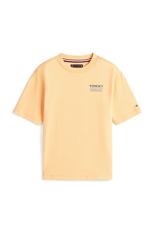 Tommy Hilfiger t-shirt dziecięcy bawełniany KB0KB10194.128.176.PPY2 pomarańczowy SS26
