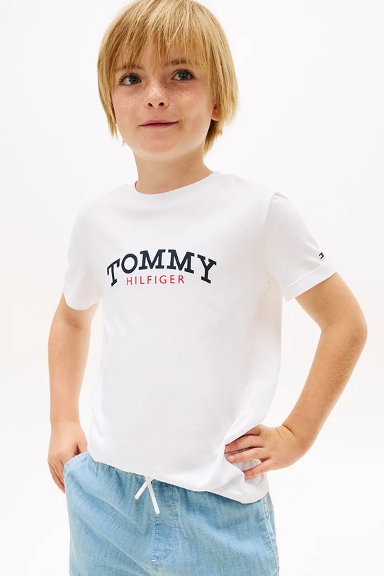Tommy Hilfiger t-shirt dziecięcy bawełniany biały KB0KB10263.128.176.PPY2