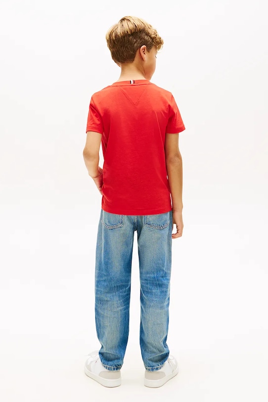 Tommy Hilfiger t-shirt dziecięcy bawełniany czerwony KB0KB10263.128.176.PPY2