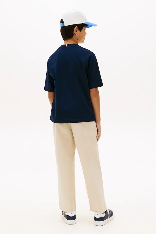 Tommy Hilfiger T-shirt dziecięcy bawełniany granatowy KB0KB10269.128.176.PPY2