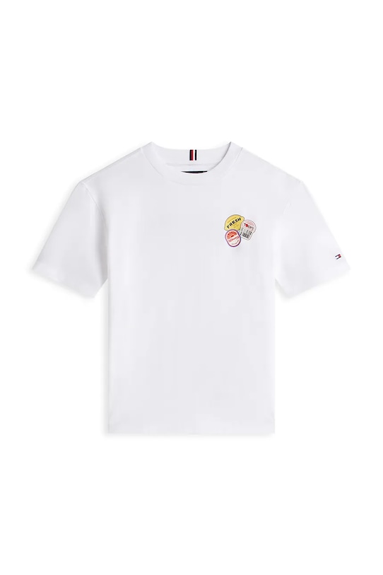 Tommy Hilfiger T-shirt dziecięcy bawełniany KB0KB10276.128.176.PPY2 biały SS26