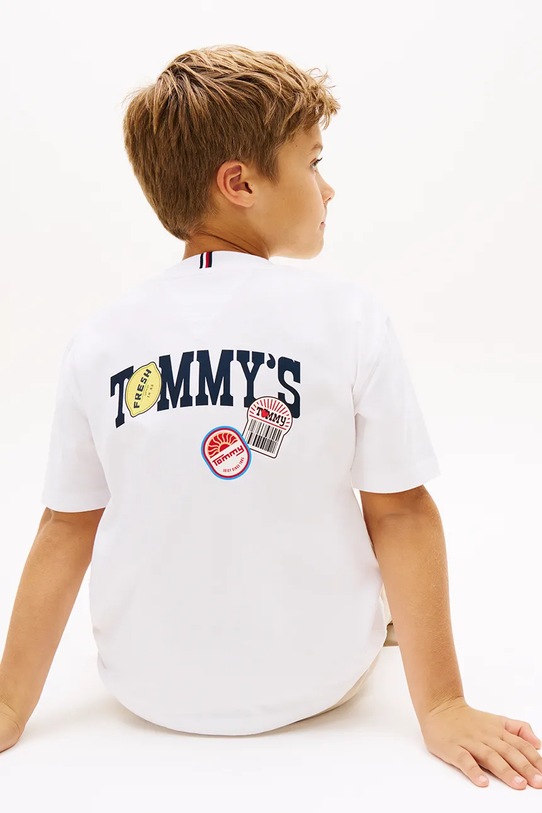 Tommy Hilfiger T-shirt dziecięcy bawełniany KB0KB10276.128.176.PPY2 biały