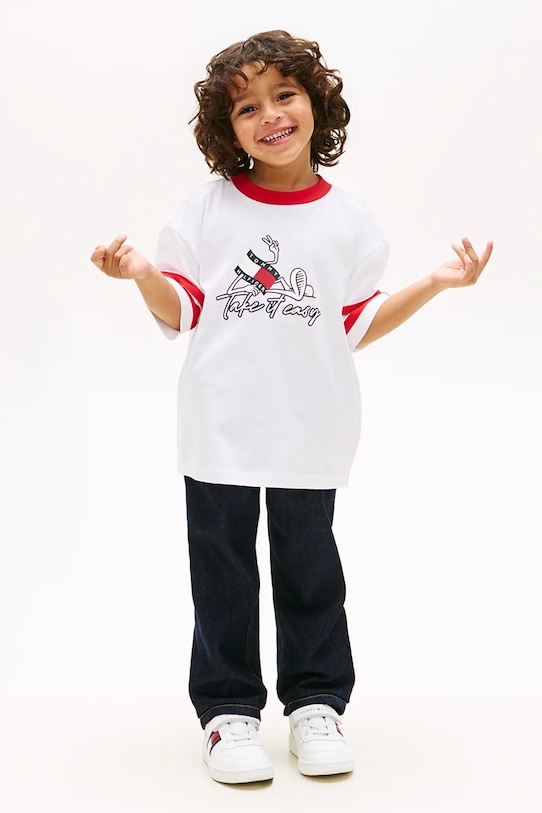 Chlapec Tommy Hilfiger tričko detské bavlnené KB0KB10279.98.116.PPY2 biela