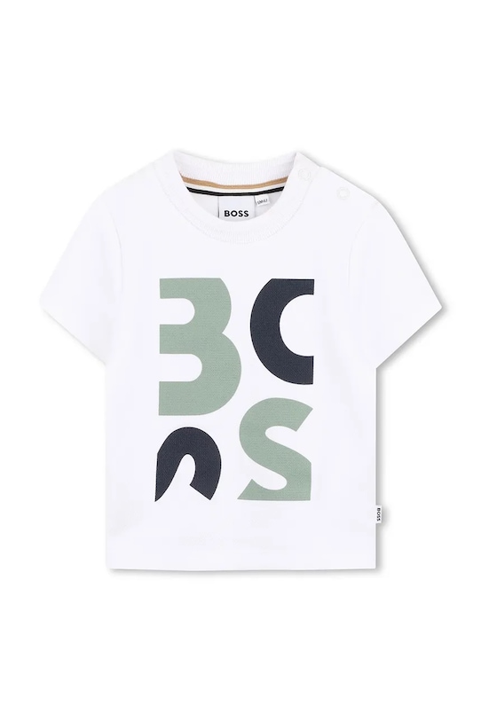 Otroška bombažna majica BOSS Okrogel bela J52885.86.94