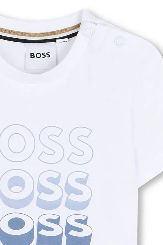 Αγορίστικα Μωρό βαμβακερό μπλουζάκι BOSS J52889 λευκό