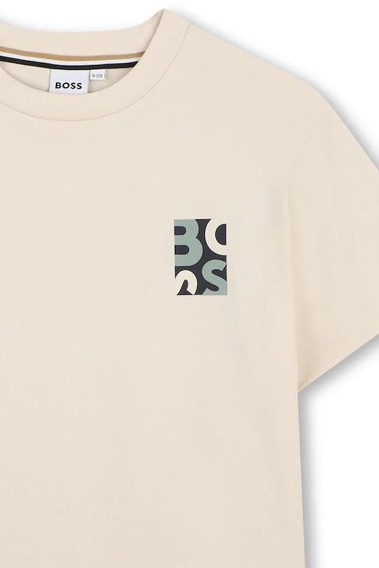 Dječaci Dječja pamučna majica kratkih rukava BOSS J52974.114.150 bež