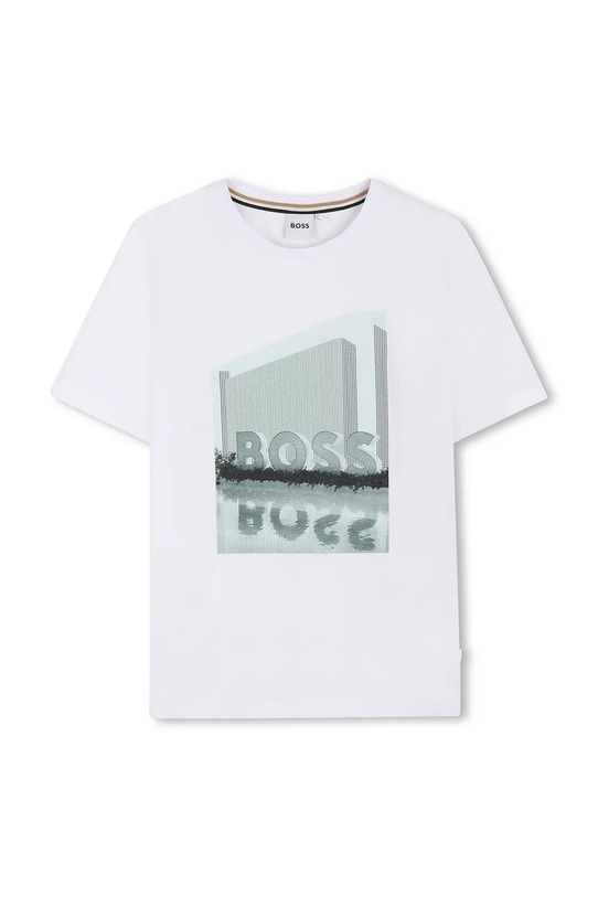 Detské bavlnené tričko BOSS J52977.162.174 biela SS26