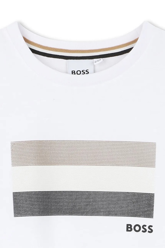 Chlapec Detské bavlnené tričko BOSS J52979.102.108 biela