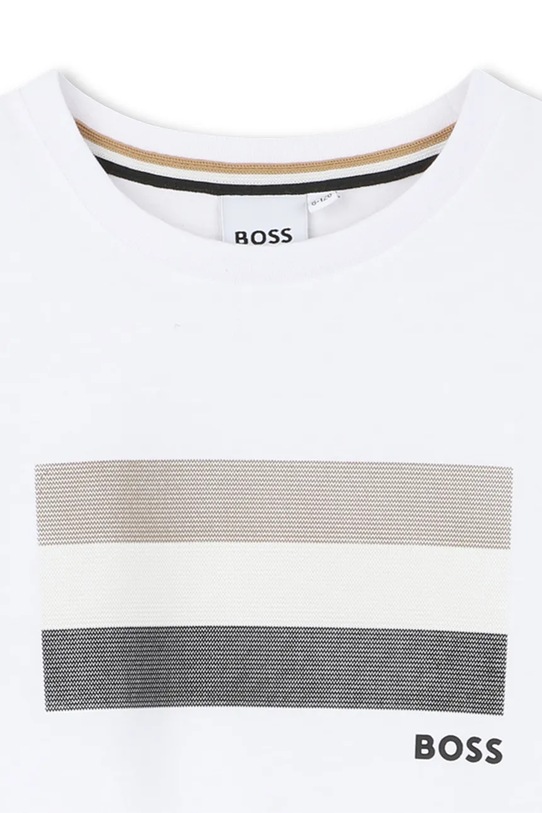 Chlapec Detské bavlnené tričko BOSS J52979.114.150 biela