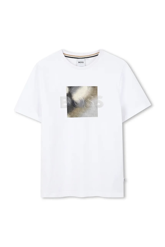 Detské bavlnené tričko BOSS bavlna biela J52980.114.150
