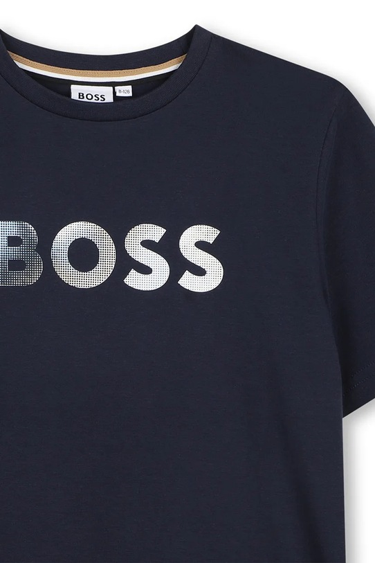 Chlapec Detské bavlnené tričko BOSS J52983.102.108 tmavomodrá