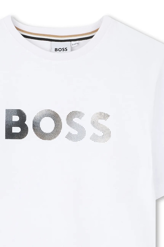 Chlapec Detské bavlnené tričko BOSS J52983.162.174 biela