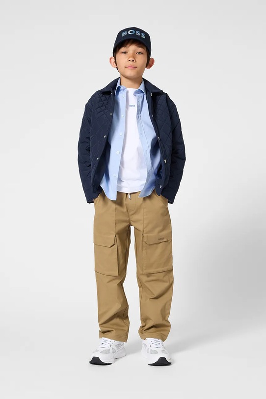 Otroška bombažna kratka majica BOSS bela J52987.102.108