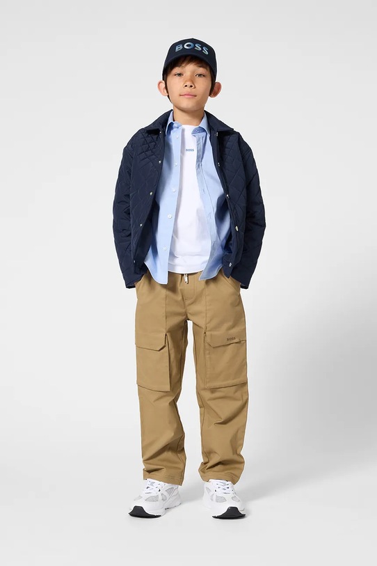 Otroška bombažna kratka majica BOSS bela J52987.114.150