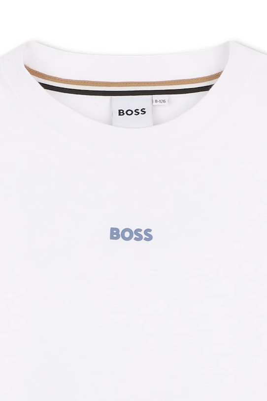 Dečki Otroška bombažna kratka majica BOSS J52987.114.150 bela
