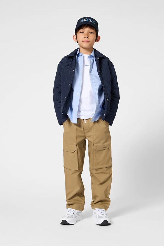 Otroška bombažna kratka majica BOSS bela J52987.162.174