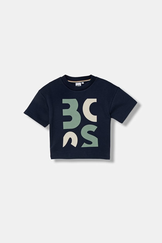 BOSS t-shirt bawełniany dziecięcy nadruk granatowy J52990.102.108