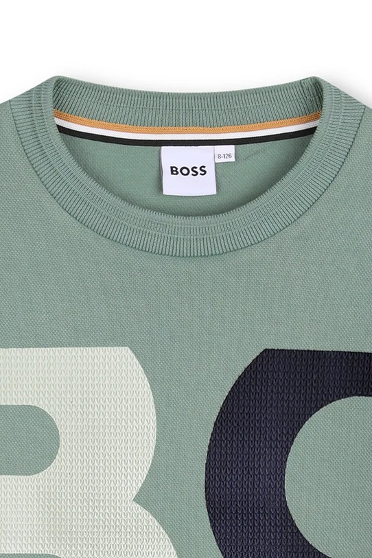 Dječja pamučna majica kratkih rukava BOSS zelena J52990.102.108