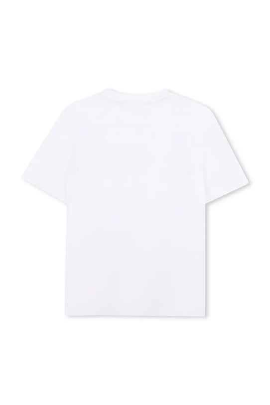 Παιδικό βαμβακερό μπλουζάκι BOSS J52978.102.108 λευκό SS26