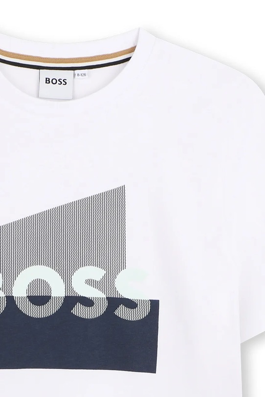 Αγορίστικα Παιδικό βαμβακερό μπλουζάκι BOSS J52978.102.108 λευκό