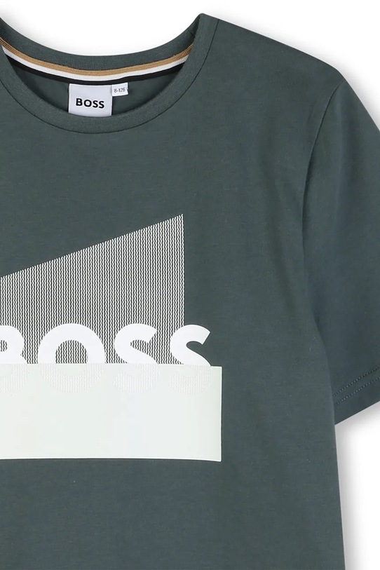 Αγορίστικα Παιδικό βαμβακερό μπλουζάκι BOSS J52978.102.108 πράσινο