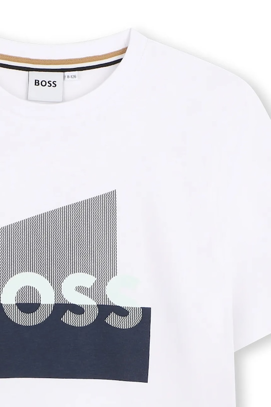 Αγορίστικα Παιδικό βαμβακερό μπλουζάκι BOSS J52978.114.150 λευκό
