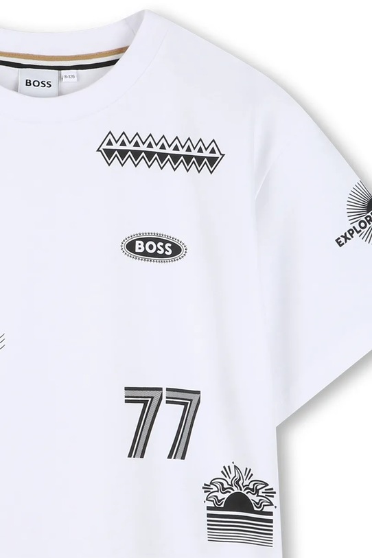 Chlapec Detské bavlnené tričko BOSS J52984.114.150 biela