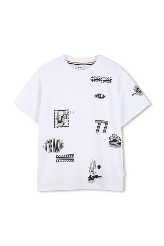 Detské bavlnené tričko BOSS bavlna biela J52984.162.174