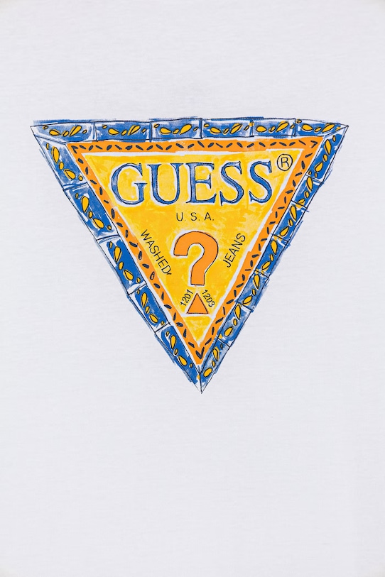 Chłopiec Guess t-shirt bawełniany dziecięcy L6GI00.K8HM4.PPY2.M biały