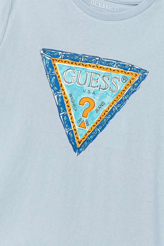 Chłopiec Guess t-shirt bawełniany dziecięcy L6GI00.K8HM4.PPY2.M niebieski