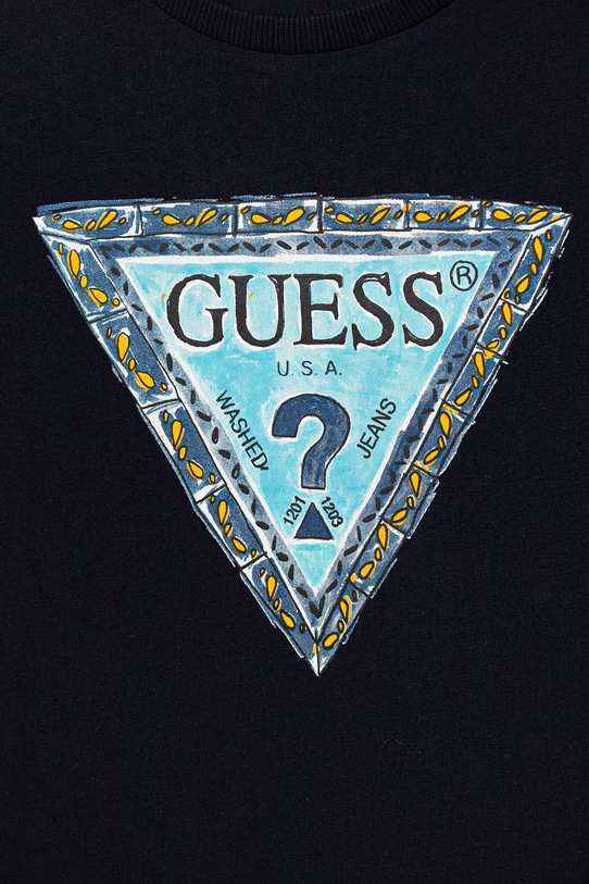 Chłopiec Guess t-shirt bawełniany dziecięcy L6GI00.K8HM4.PPY2.M granatowy