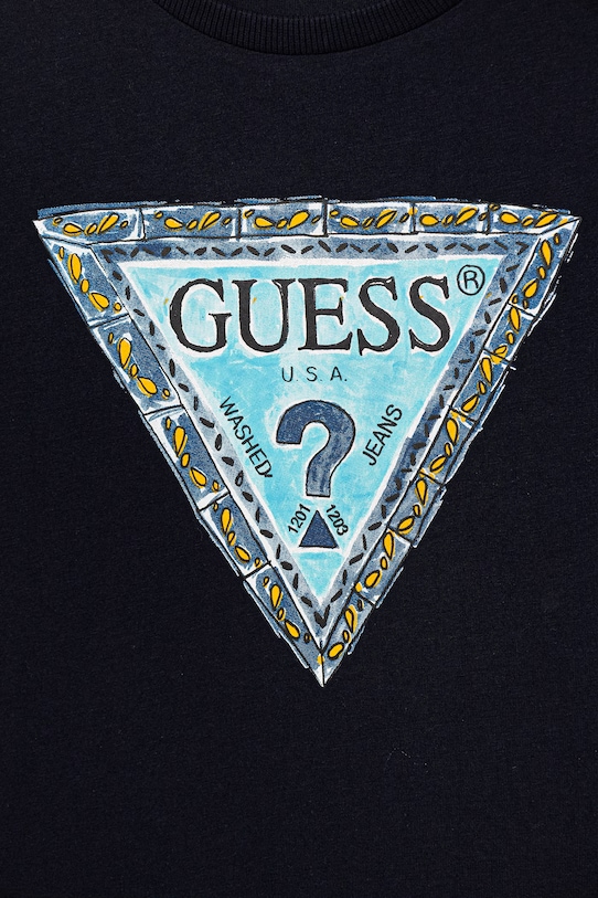 Chłopiec Guess t-shirt bawełniany dziecięcy L6GI00.K8HM4.PPY2.M granatowy