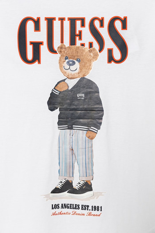 Chłopiec Guess t-shirt bawełniany dziecięcy L6GI09.K8HM4.PPY2.M biały