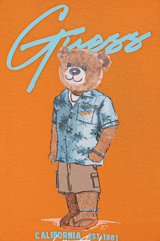 Chłopiec Guess t-shirt bawełniany dziecięcy L6GI09.K8HM4.PPY2.M pomarańczowy