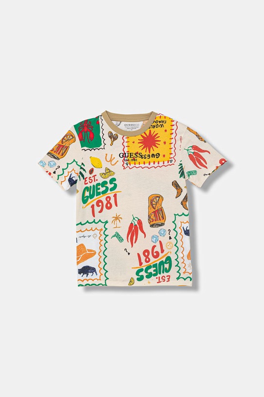 Guess футболка для детей из хлопка бежевый L6GI14.K8HM4.PPY2.M
