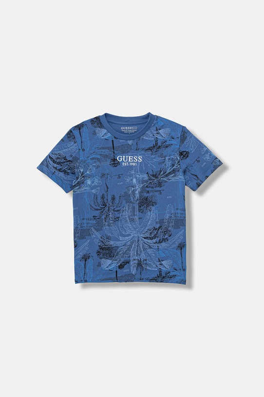 Guess t-shirt dziecięcy bawełniany niebieski L6GI14.K8HM4.PPY2.M