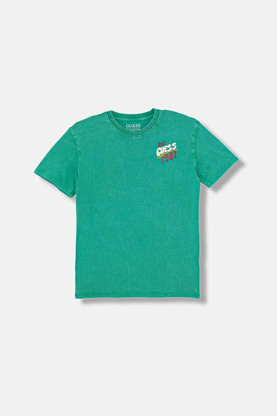 Guess t-shirt dziecięcy bawełniany L6GI17.K8HM4.PPY2.M zielony SS26