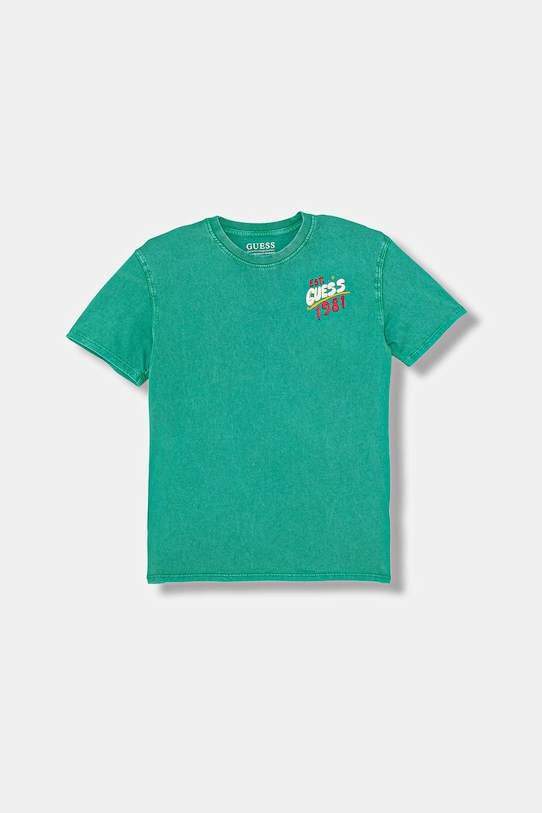 Guess t-shirt dziecięcy bawełniany L6GI17.K8HM4.PPY2.M zielony SS26