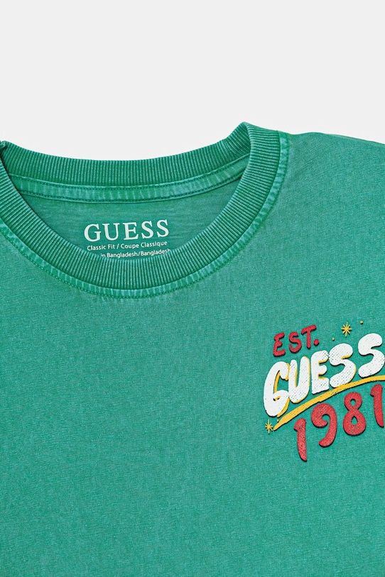 Chłopiec Guess t-shirt dziecięcy bawełniany L6GI17.K8HM4.PPY2.M zielony