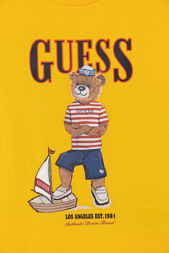 Chłopiec Guess t-shirt bawełniany dziecięcy N6GI04.K8HM4.PPY2.M żółty