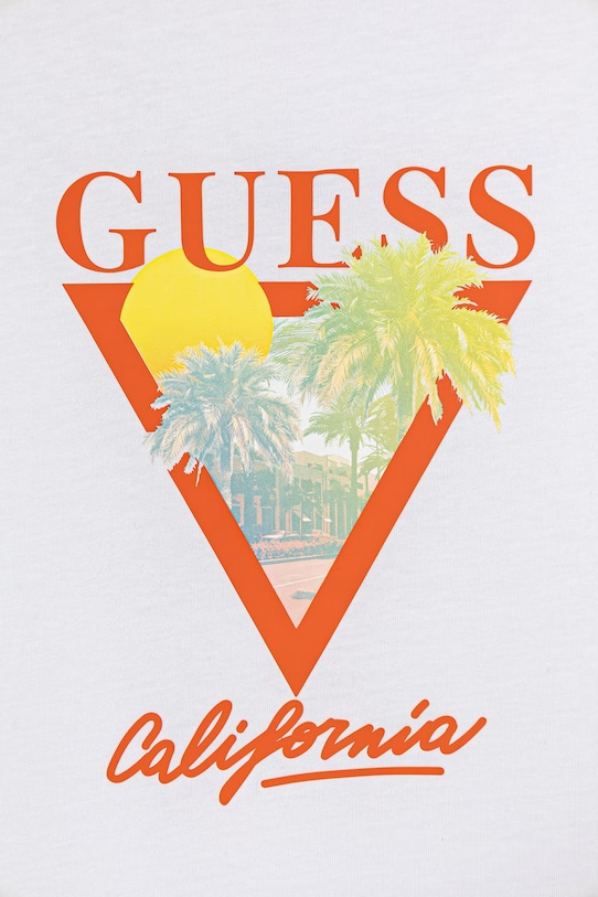 Chłopiec Guess t-shirt dziecięcy bawełniany N6GI10.K8HM4.PPY2.M biały