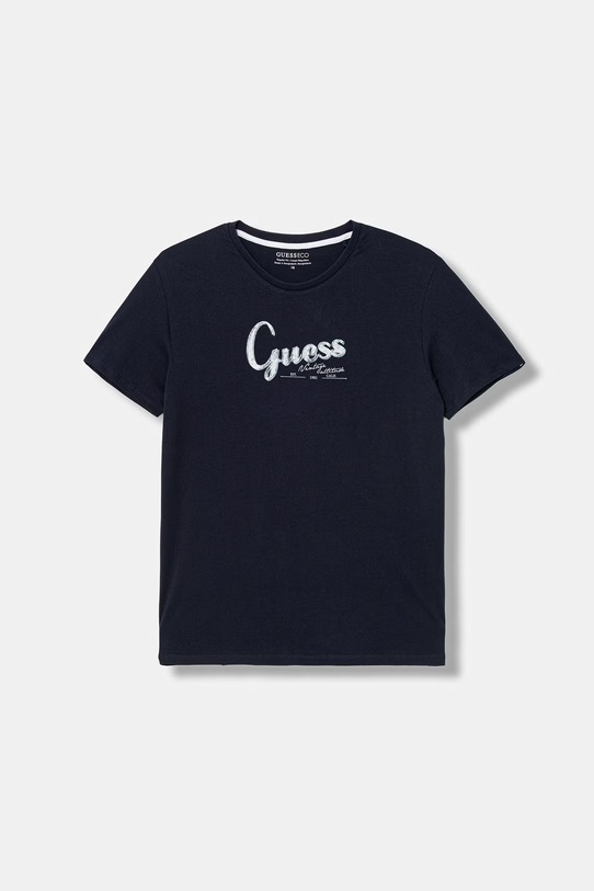 Guess t-shirt bawełniany dziecięcy nadruk granatowy L6GI01.K8HM4.PPY2.M