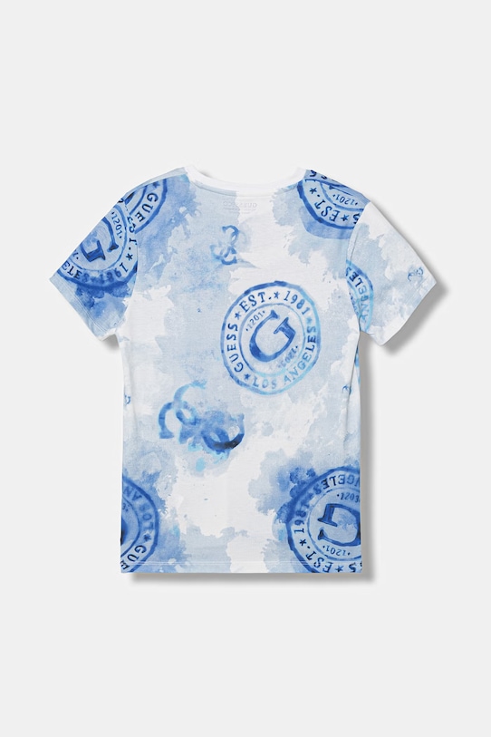 Guess t-shirt bawełniany dziecięcy L6GI03.K8HM4.PPY2.M niebieski SS26