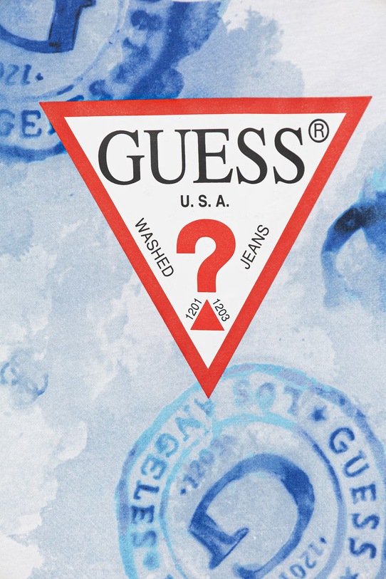 Chłopiec Guess t-shirt bawełniany dziecięcy L6GI03.K8HM4.PPY2.M niebieski
