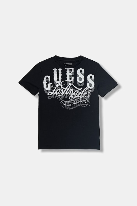Guess t-shirt dziecięcy bawełniany czarny L6GI13.K8HM4.PPY2.M