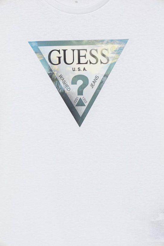 Chłopiec Guess t-shirt dziecięcy bawełniany L6GI25.K8HM4.PPY2.M biały