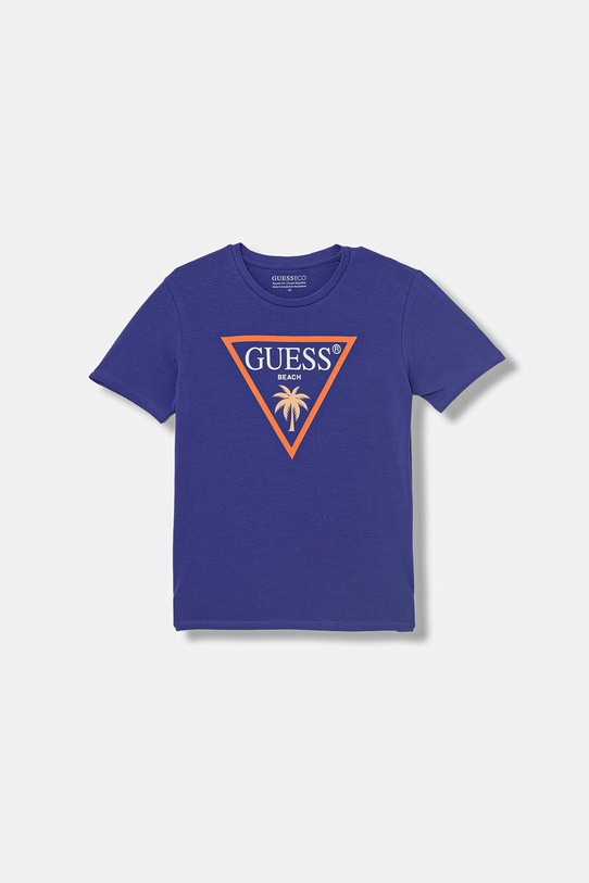 Guess t-shirt dziecięcy bawełniany z elastanem fioletowy L6GI27.J1314.PPY2.M